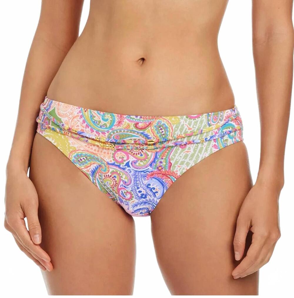 NEW BLEU ROD BEATTIE la vida bohemia sarong hipster bikini bottom in pink multi